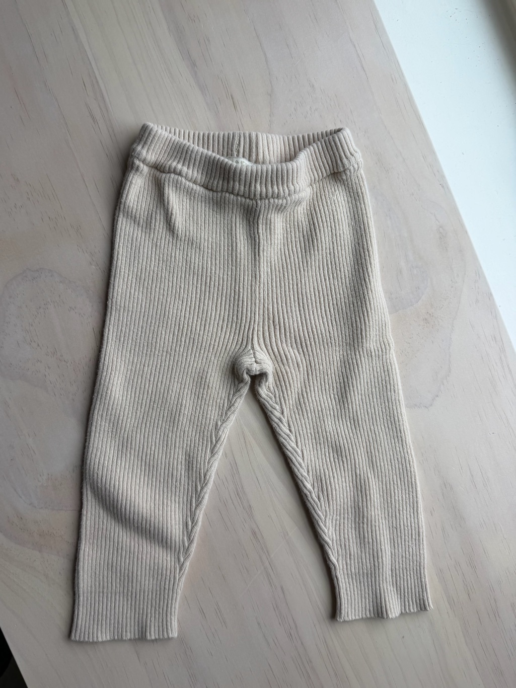 Chelsea & Violet Ribbed Knit Cream Bottoms